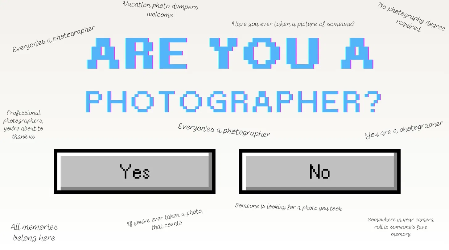 Are you a photographer?