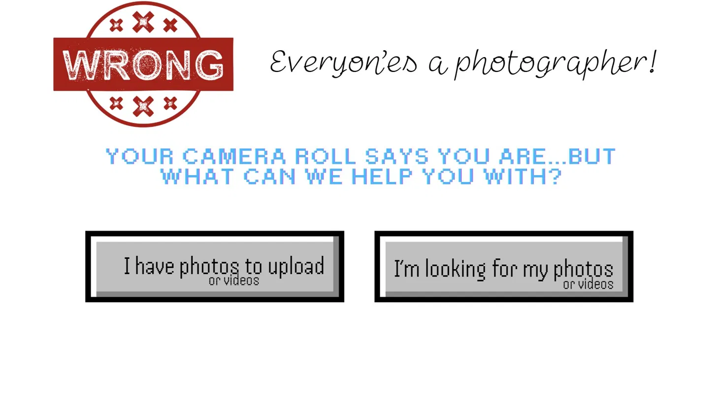 Your camera roll says you are a photographer